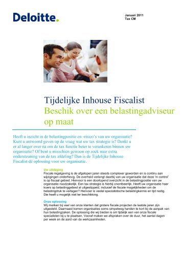 Tijdelijke inhouse fiscalist Corporate - Deloitte - Deloitte