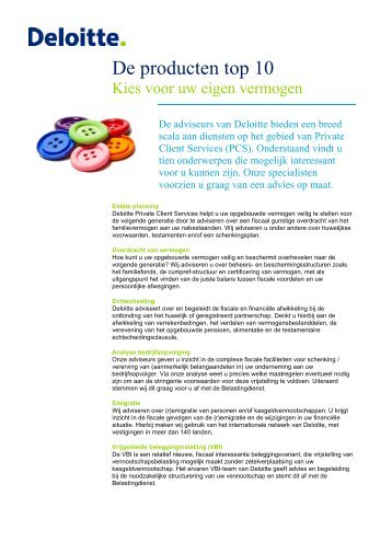 De producten top 10 - Deloitte - Deloitte