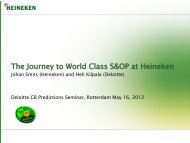 The Journey to World Class S&OP at Heineken - Deloitte - Deloitte