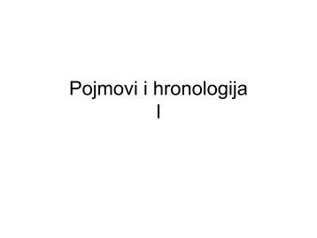 Pojmovi i hronologija