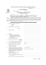 MBA Exam Form - DDCE, Utkal University, Bhubaneswar