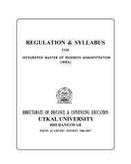 REGULATION & SYLLABUS - DDCE, Utkal University, Bhubaneswar