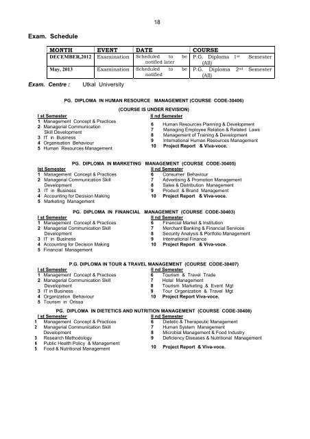 Information brochure - DDCE, Utkal University, Bhubaneswar