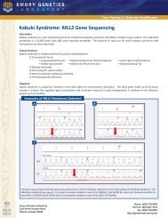 Kabuki Syndrome: MLL2 Gene Sequencing - Emory University ...