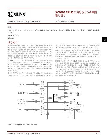 はじめに XC9500 CPLD におけるピンの事前 割り当て - Xilinx