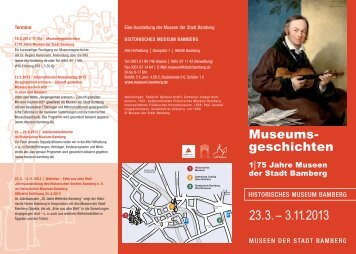 Museums- geschichten - Museen der Stadt Bamberg