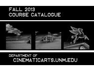 Fall Course Catalogue - Department of Cinematic Arts - University of ...
