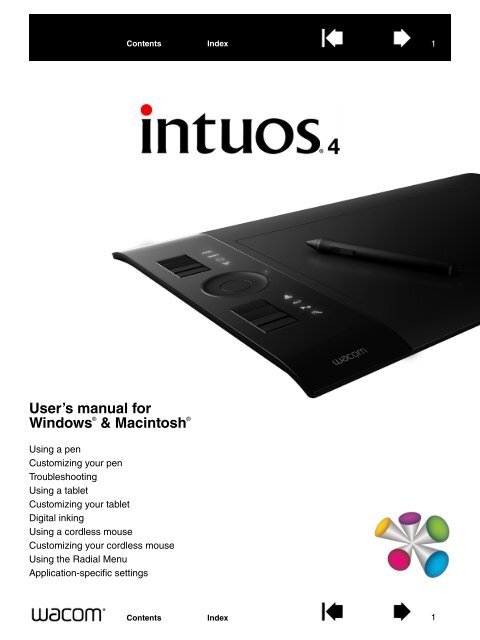 Intuos 4 User's Manual For Windows & Macintosh - Wacom