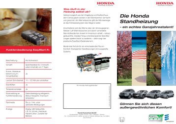 Die Honda Standheizung - Autohaus Karlsohn