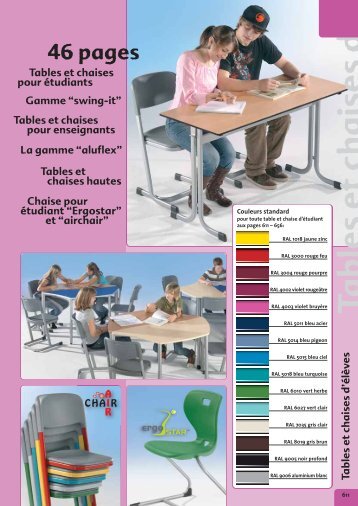 Tables et chaises d'élève - Conen GmbH & Co. KG