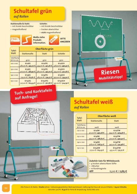 Schulmöbel - Sortiment - Conen GmbH & Co. KG