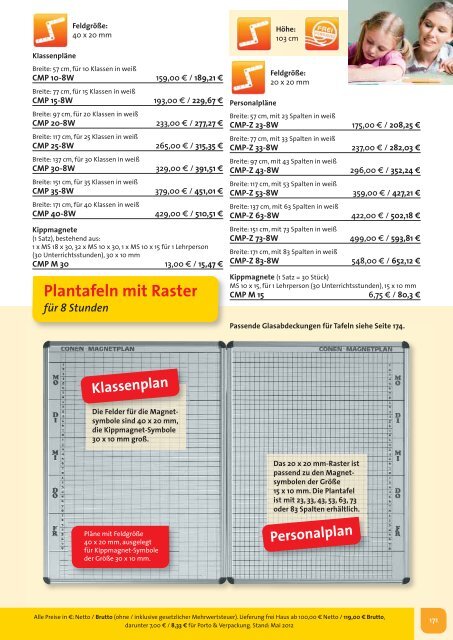 Schulmöbel - Sortiment - Conen GmbH & Co. KG