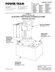 ELECTRIC TWO-STAGE HYDRAULIC PUMP - Power Team