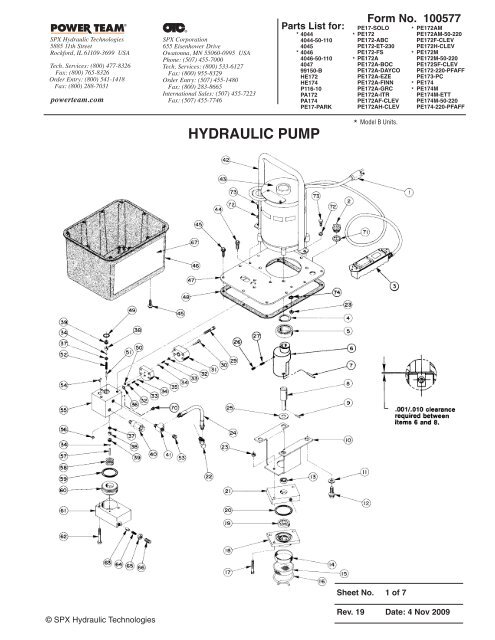 Hydraulic Power Unit, Hydraulic Pump 230 V Operating Pressure 180