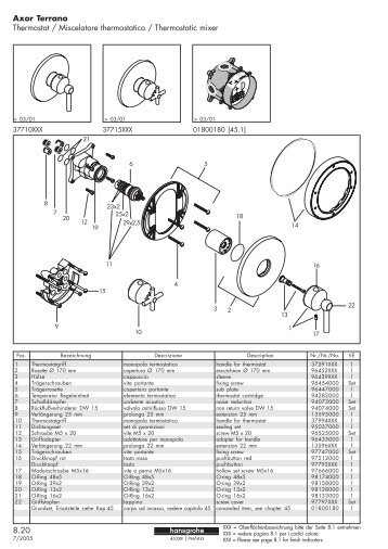 8.20 Axor Terrano Thermostat / Miscelatore ... - Hansgrohe