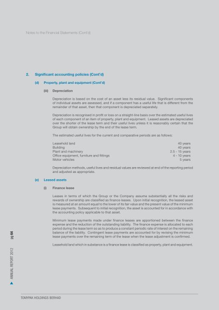 tomypak holdings berhad annual report 2012 - Announcements ...