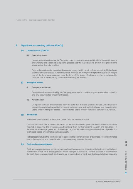 tomypak holdings berhad annual report 2012 - Announcements ...