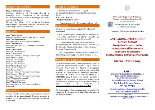 Programma - DPSS - Università degli Studi di Padova