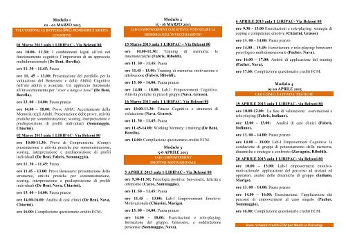 Programma - DPSS - Università degli Studi di Padova