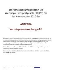 ANTERRA VERMÖGENSVERWALTUNGS-AG