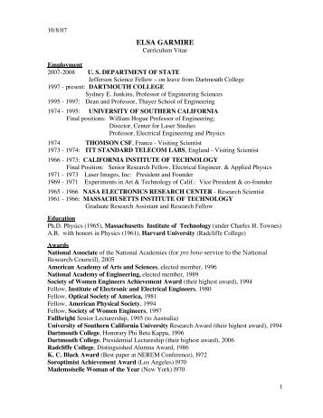 Curriculum Vitae (PDF) - Thayer School of Engineering - Dartmouth ...