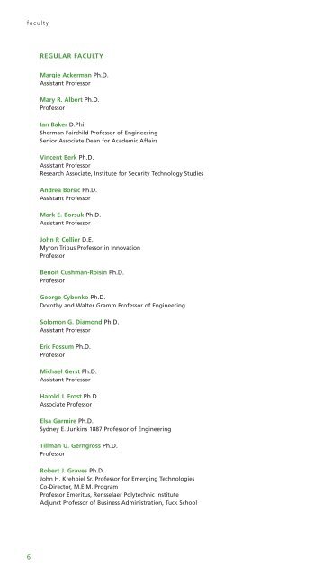 Courses Programs - Thayer School of Engineering - Dartmouth ...