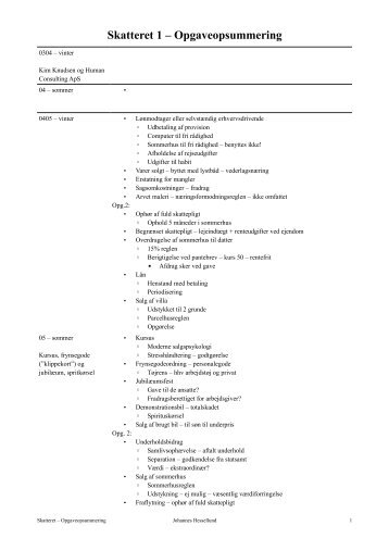 Skatteret 1 – Opgaveopsummering - JuraWiki