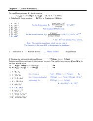 Chapter 9 - Lecture Worksheet 2