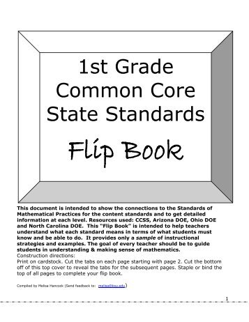 1st Grade Common Core State Standards
