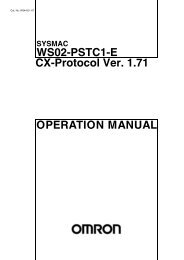 SYSMAC WS02-PSTC1-E CX-Protocol Ver. 1.71 Operation Manual