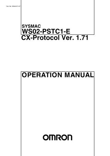 SYSMAC WS02-PSTC1-E CX-Protocol Ver. 1.71 Operation Manual