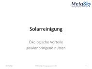 Solarreinigung - MetaSky Reinigungssysteme KG