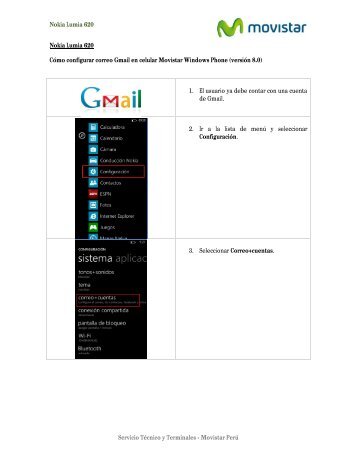 Nokia-Lumia-620 - Configurar correo Gmail en ... - Catalogo Movistar