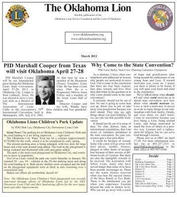 The Oklahoma Lion - Oklahoma Lions Clubs