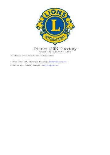 District 410B Directory - E-district.org