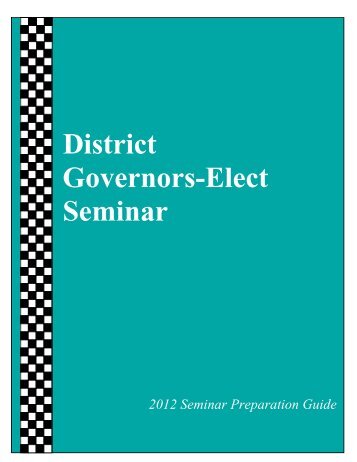 District Governors-Elect Seminar - E-district.org