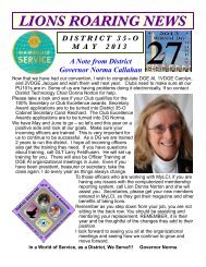 District Newsletter - Lions of Florida & Bahamas