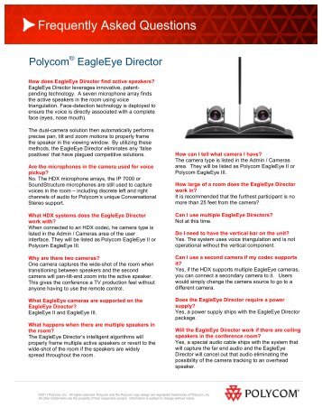 Polycom® EagleEye Director - Frequently Asked Questions