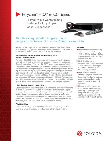 Polycom HDX 9000 Data Sheet