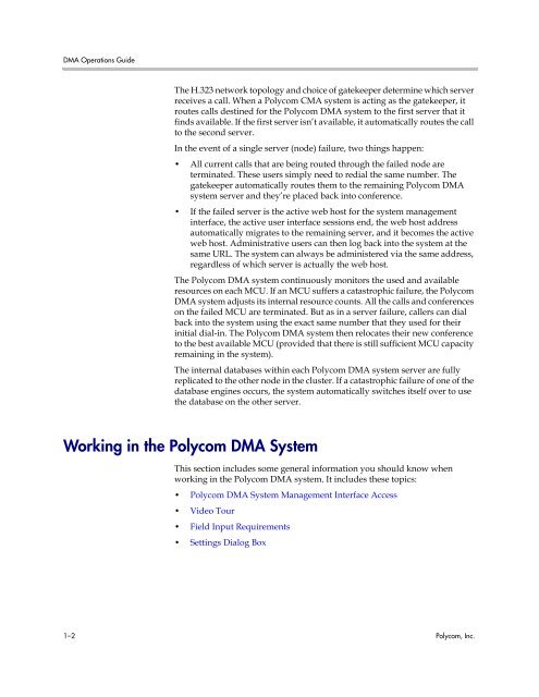 Polycom DMA 7000 System Operations Guide