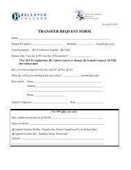 ISP Transfer Request Form - Bellevue College