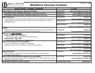 Workforce Services Contacts - Bellevue College