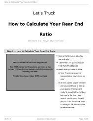 How to Calculate Your Rear End Ratio