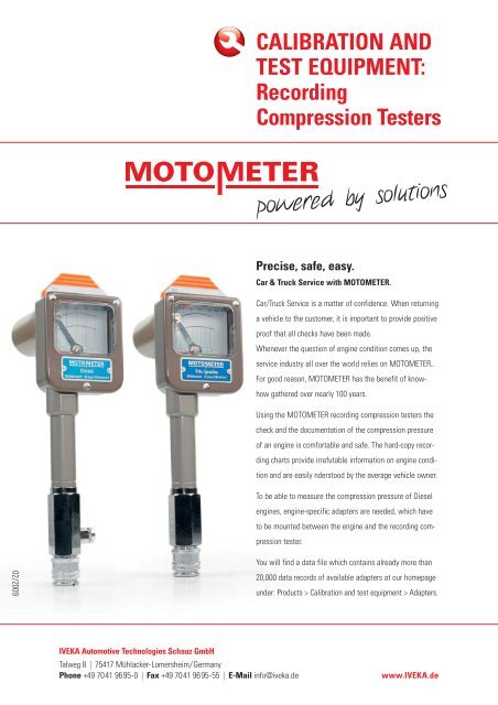Motometer compression tester outlet