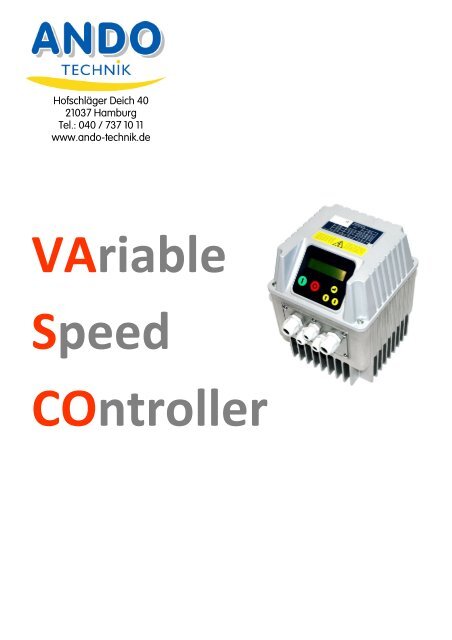 VASCO: Variable Speed Controller - ANDO Technik Gmbh
