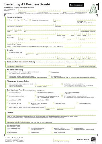 Bestellung A1 Business Kombi - A1.net