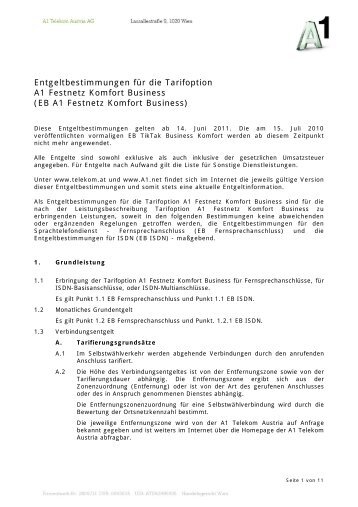 EB A1 Festnetz Komfort Business - A1.net