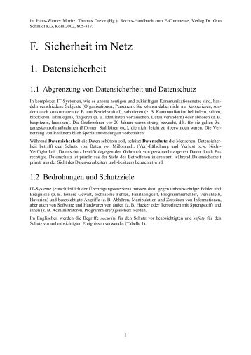 F. Sicherheit im Netz - SEMPER