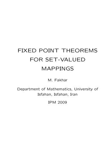 FIXED POINT THEOREMS FOR SET-VALUED MAPPINGS - IPM