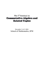 Commutative Algebra and Related Topics - IPM